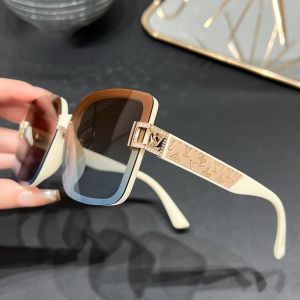 Luxe Monogram and Rhinestone Buckle Sunglasses in Beige YB9917